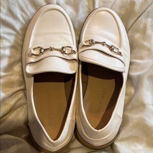Sincerely Jules White Loafers with Silver Accents